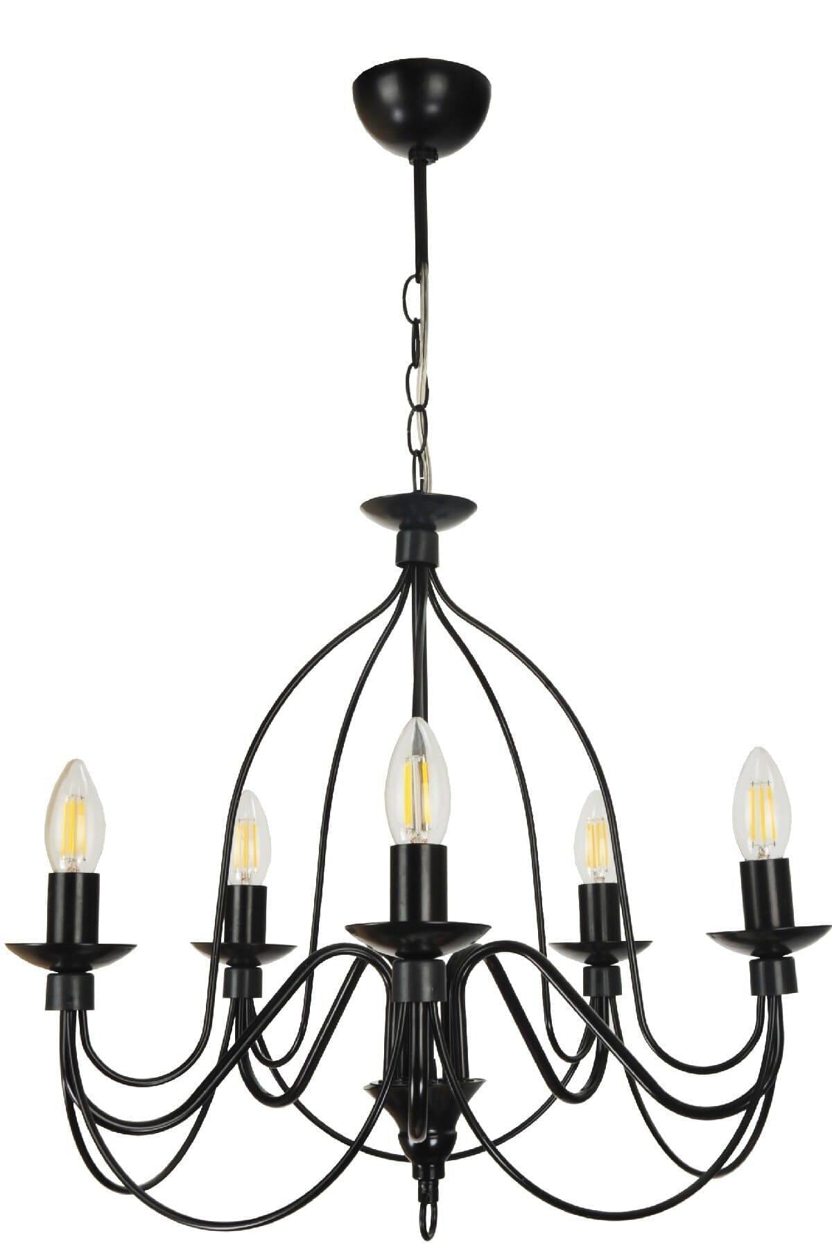 Castle 5-Piece Black Chandelier