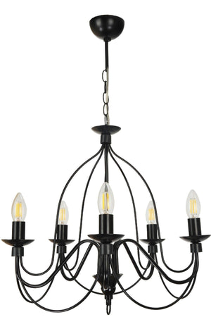 Castle 5-Piece Black Chandelier