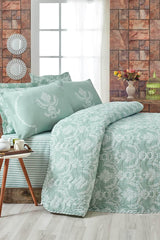 Double Quilted Bedspread Set Pure Sugreen - Swordslife