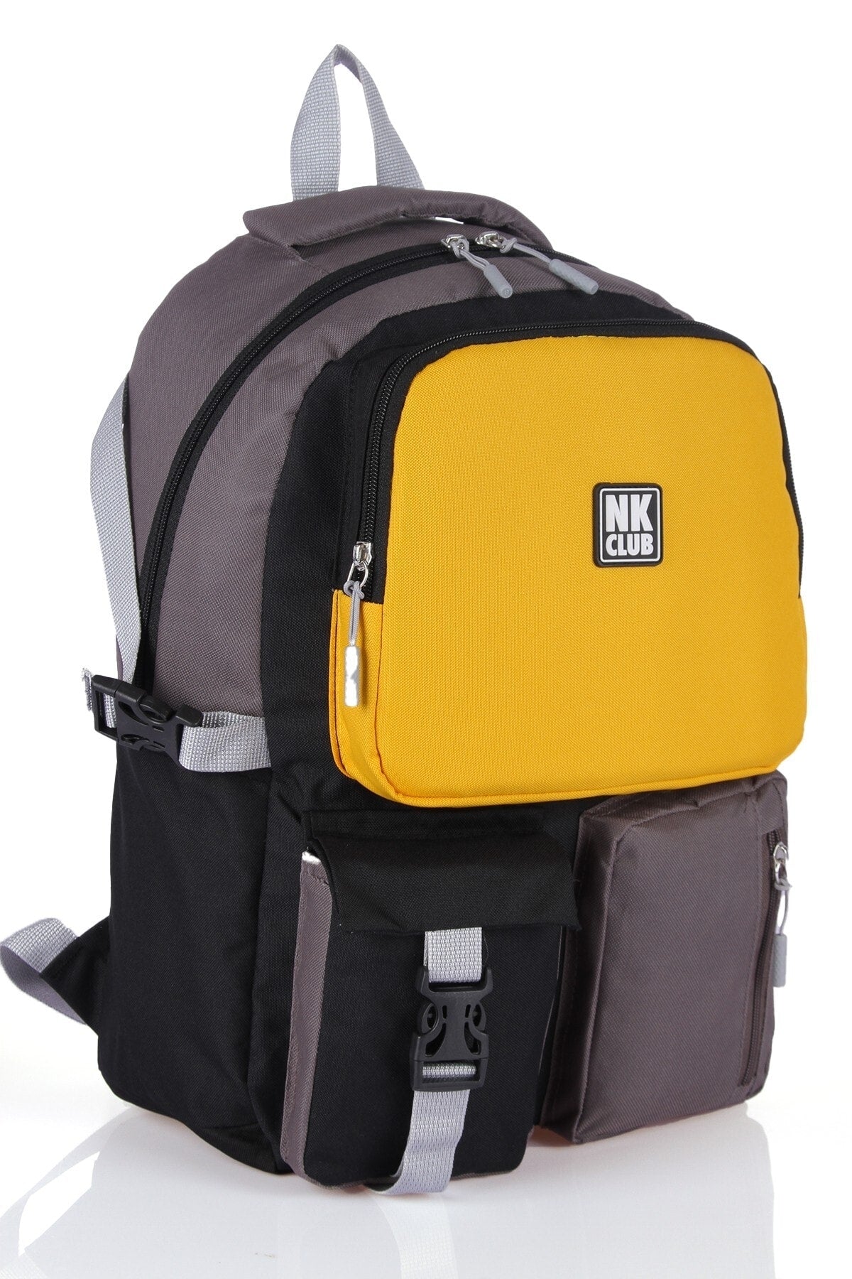 Hkn 9012 Primary School Backpack School Bag Multi Compartment Mustard