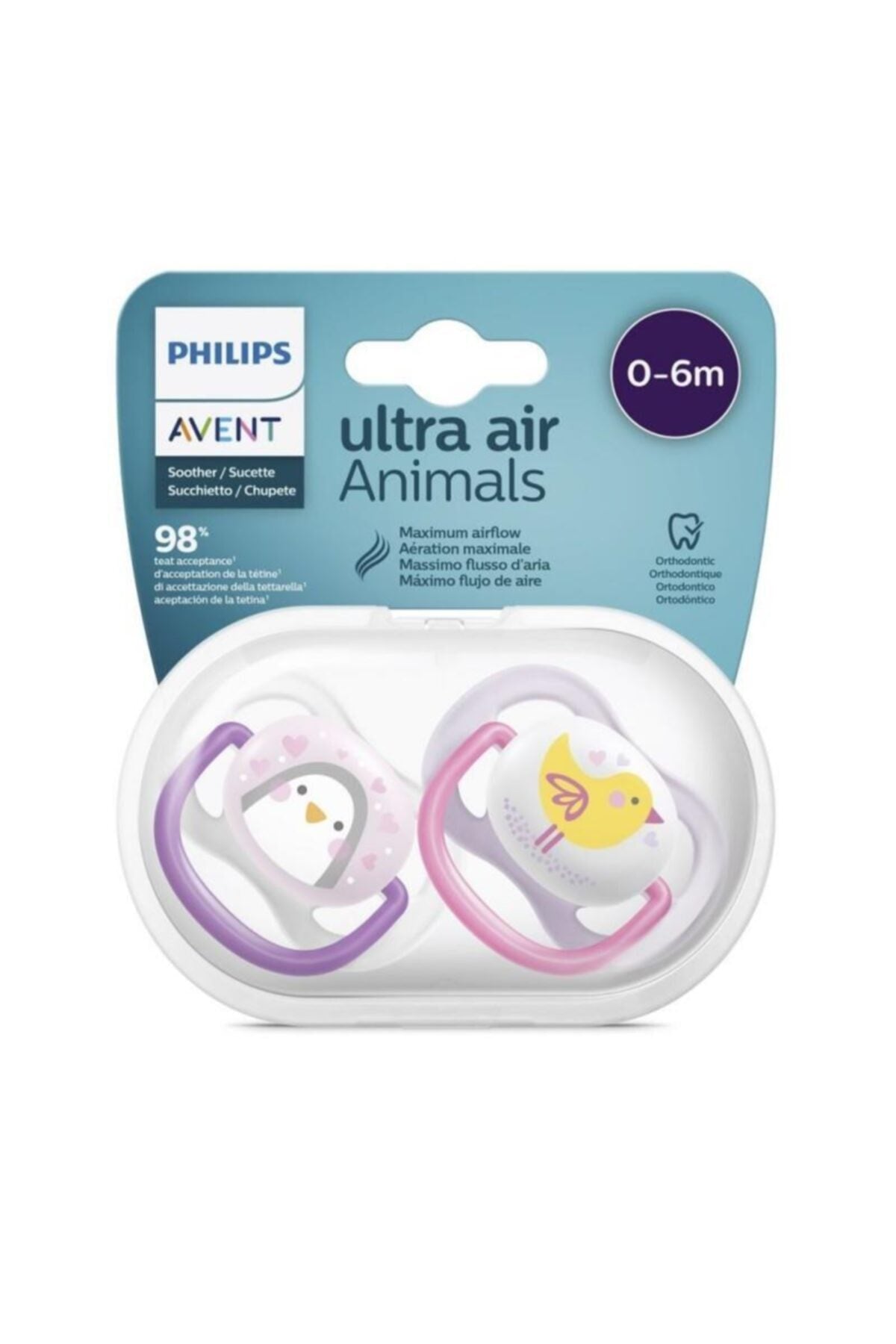 Ultra Air Animals Schnuller 0-6 Monate Scf080/06