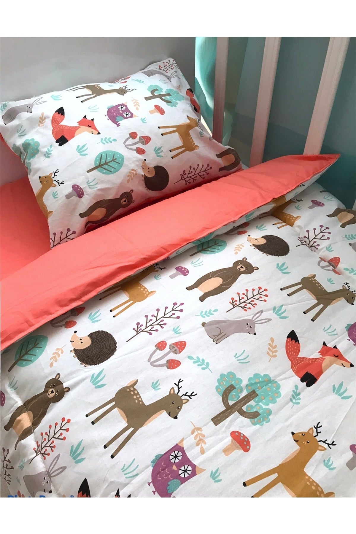 100% Cotton Baby Duvet Cover Set 100X150 Nature Orange