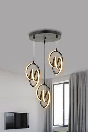 Original Signature 3-Piece Modern Black Case Daylight Led Chandelier Signature 3-Piece Led Chandelier