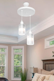 Aksel 2-Piece Chandelier White With Transparent Optical Glass