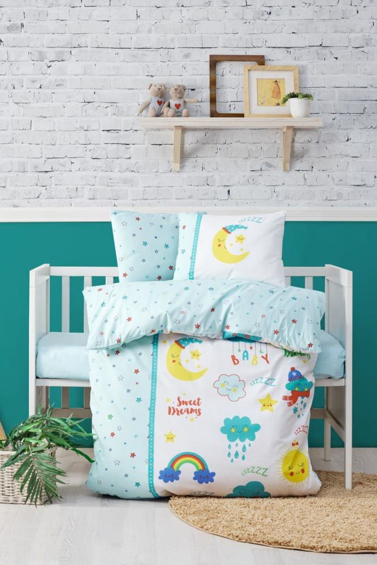 Sweet Dreams Mint Baby-Bettbezug-Set