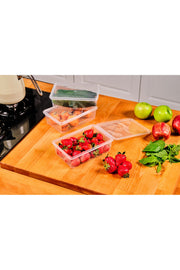 Plastic Storage Container 1 Ltre 10 Pieces Self-Covered Freezer And Food Leak Proof 19X13X6 Cm