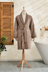 Karaca Leopard Brown 100% Cotton Bathrobe X/xl - Swordslife