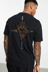 Black T-Shirt Front And Back Printed 100% Original Cotton Oversize T-shirt
