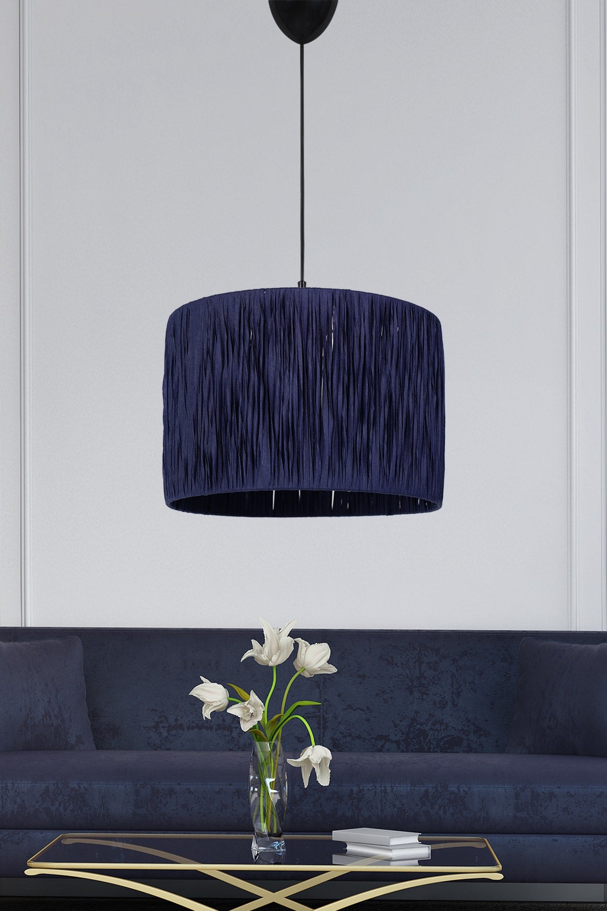 Fenouil Pendant Chandelier Navy Blue