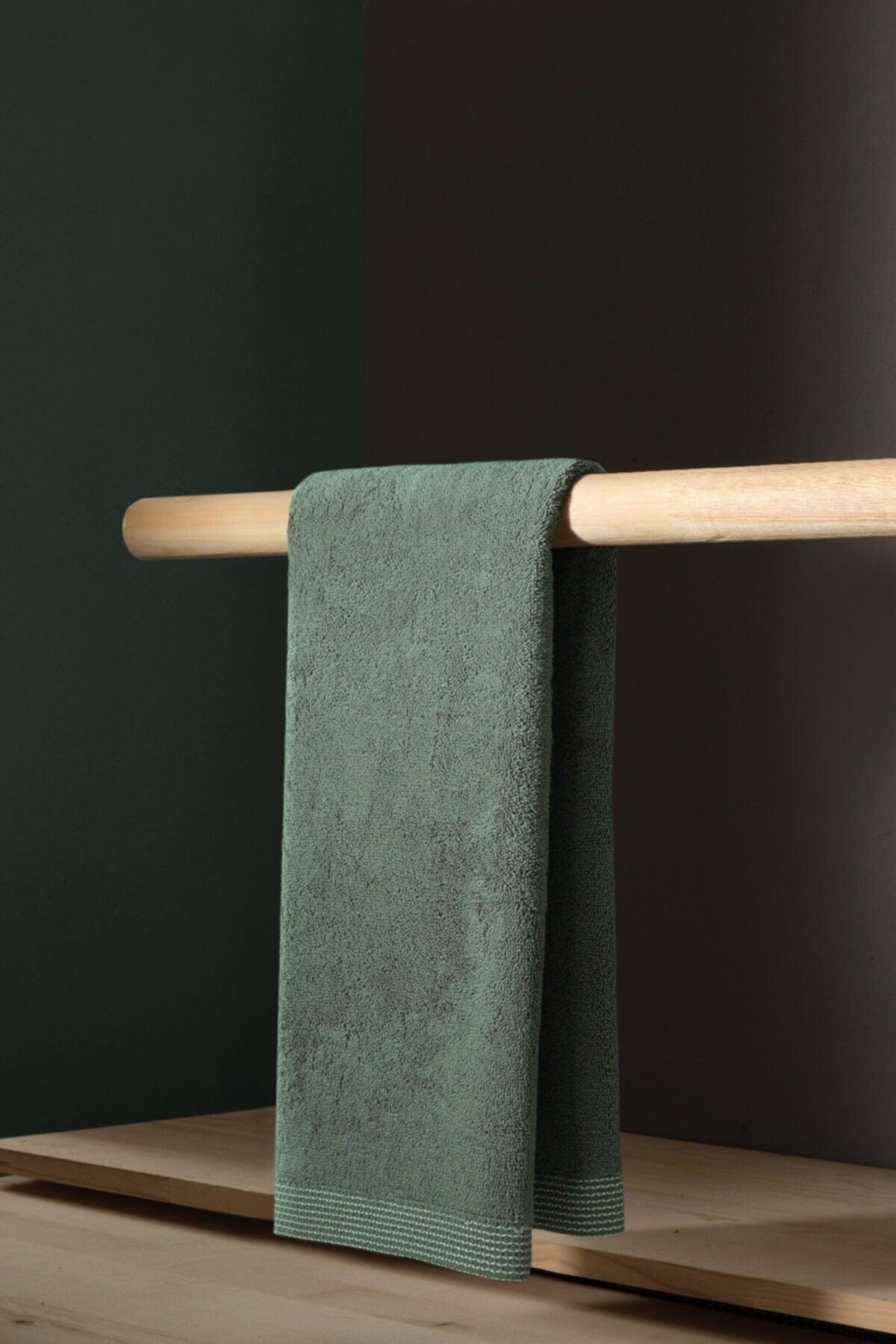 Biscay Single Olive - Extra Soft, Modern 100% Cotton 50x90cm. Hand / Face Towel - Swordslife