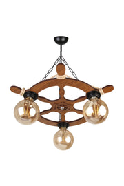 3-Piece Rudder Themed Wooden Chandelier M253