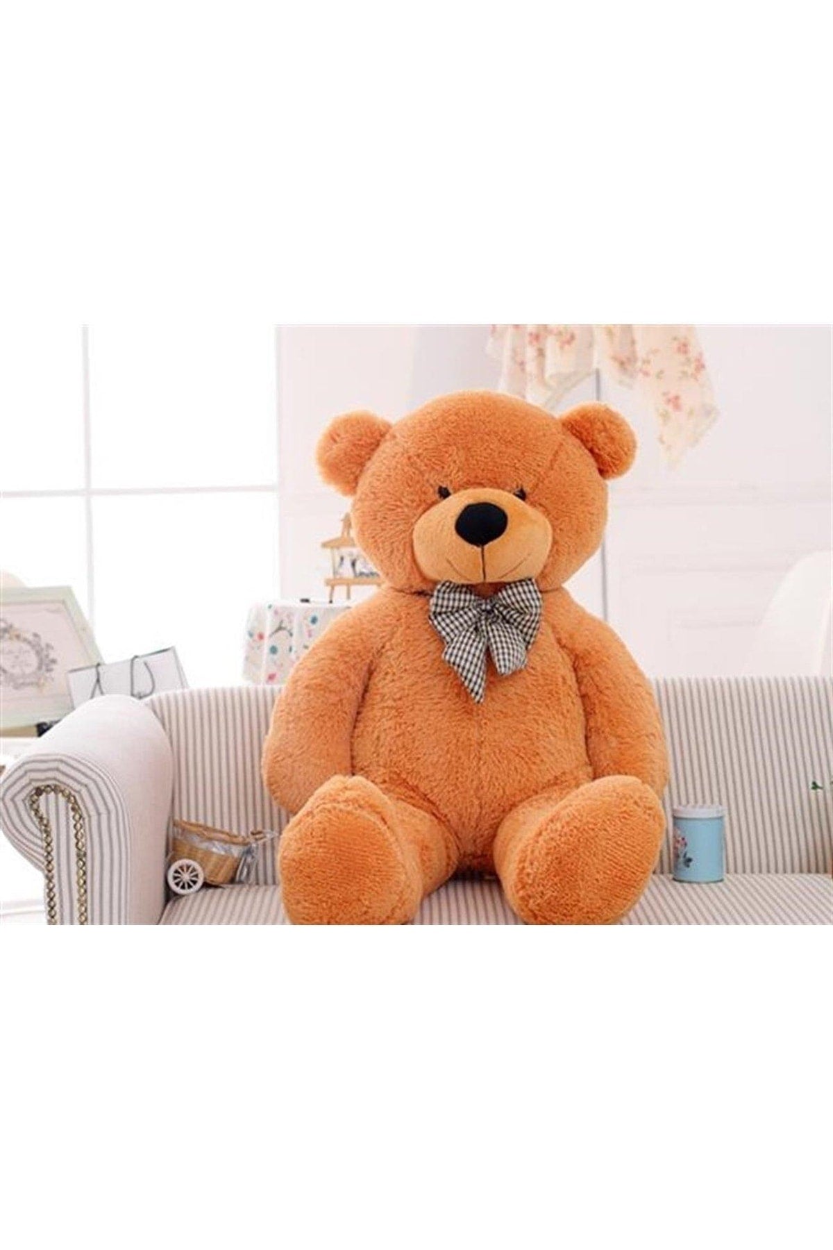 90 cm bunter Plüsch-Teddybär mit Fliege – 100 % inländisch