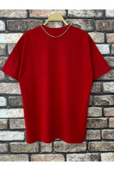 Men's Red Believe Printed Oversize T-shirt