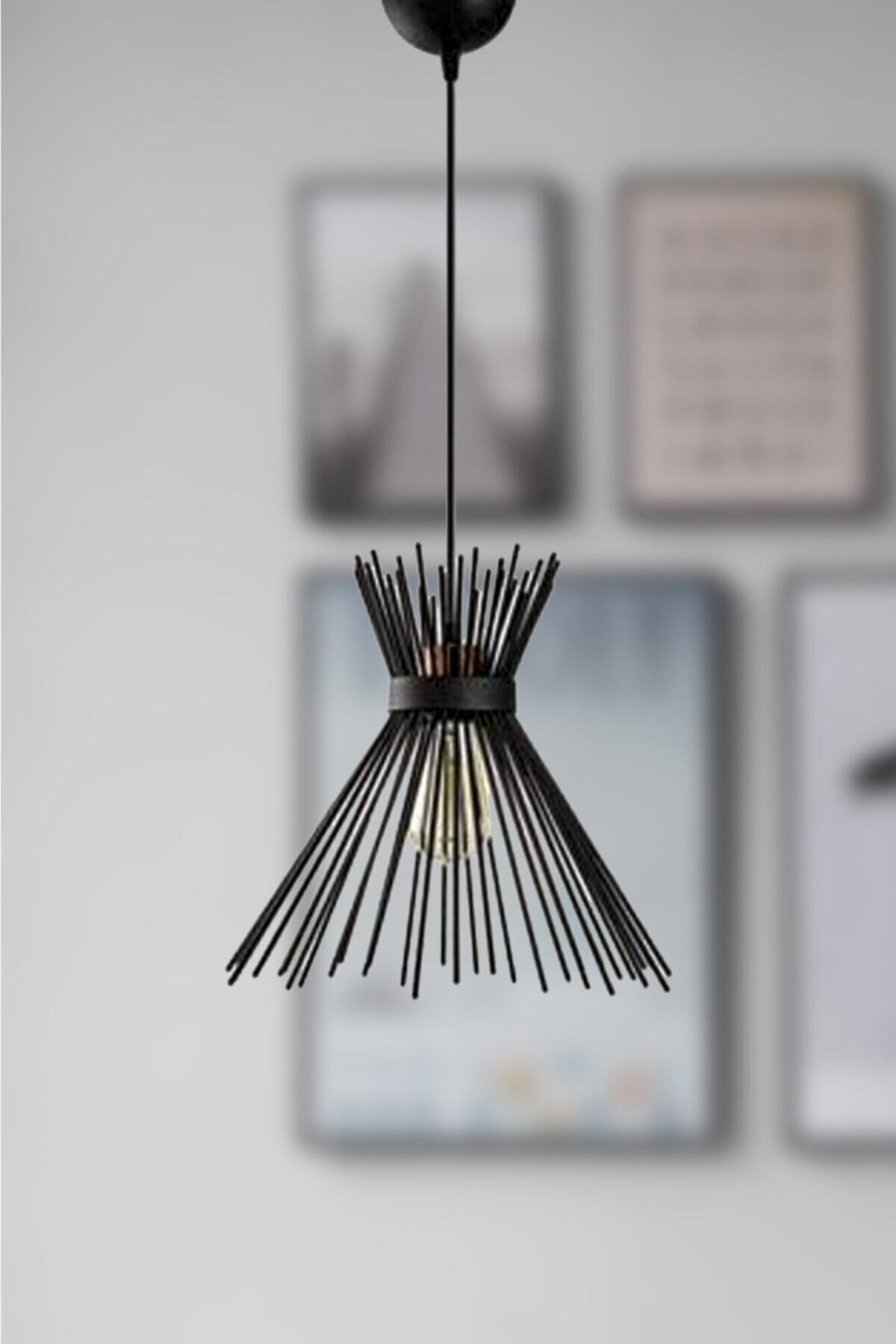 Big Hedgehog Retro Black Color Modern Hall - Kitchen Single Chandelier