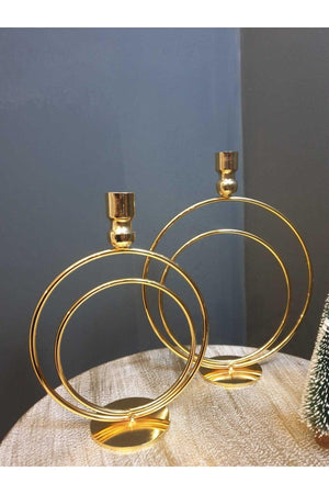 Alvina Gold Plated Double Candlestick - Swordslife