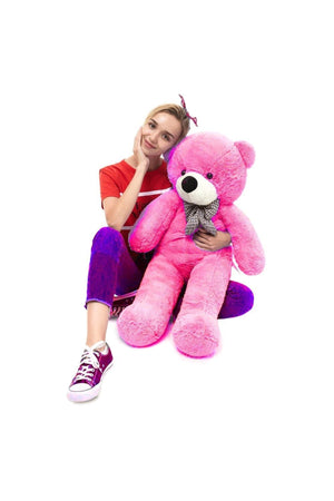 90 cm bunter Plüsch-Teddybär mit Fliege – 100 % inländisch