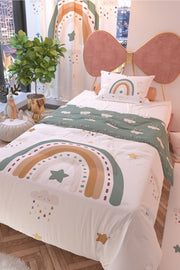 Mint Rainbow Double Sided Kids Duvet Cover Set Polycotton