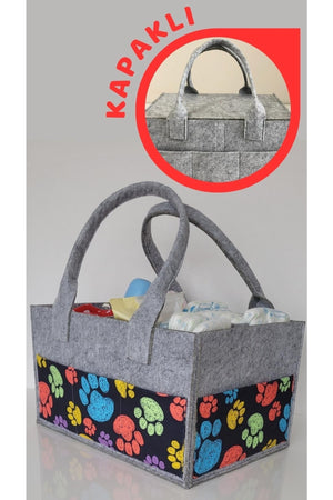 Handgemachte Mehrzweck-Filz-Mutter-Baby-Pflege- und Organizer-Tasche Funktioneller Organizer mit Deckel