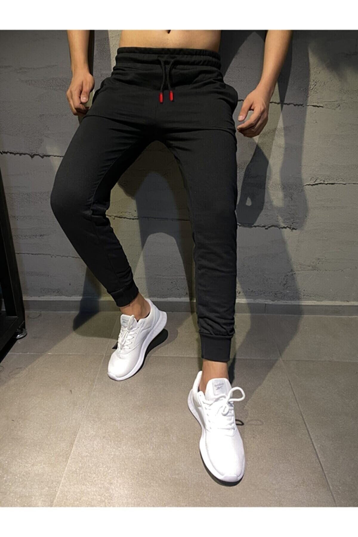 Schwarze Sommer-Slim-Fit-Jogginghose für Herren