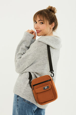 Tile U2 3-Compartment Cross Adjustable Strap Canvas Fabric Unisex Shoulder Bag B:22 E:17 G:7
