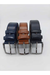 Men's Leather Classic Trousers 3 Piece Belt