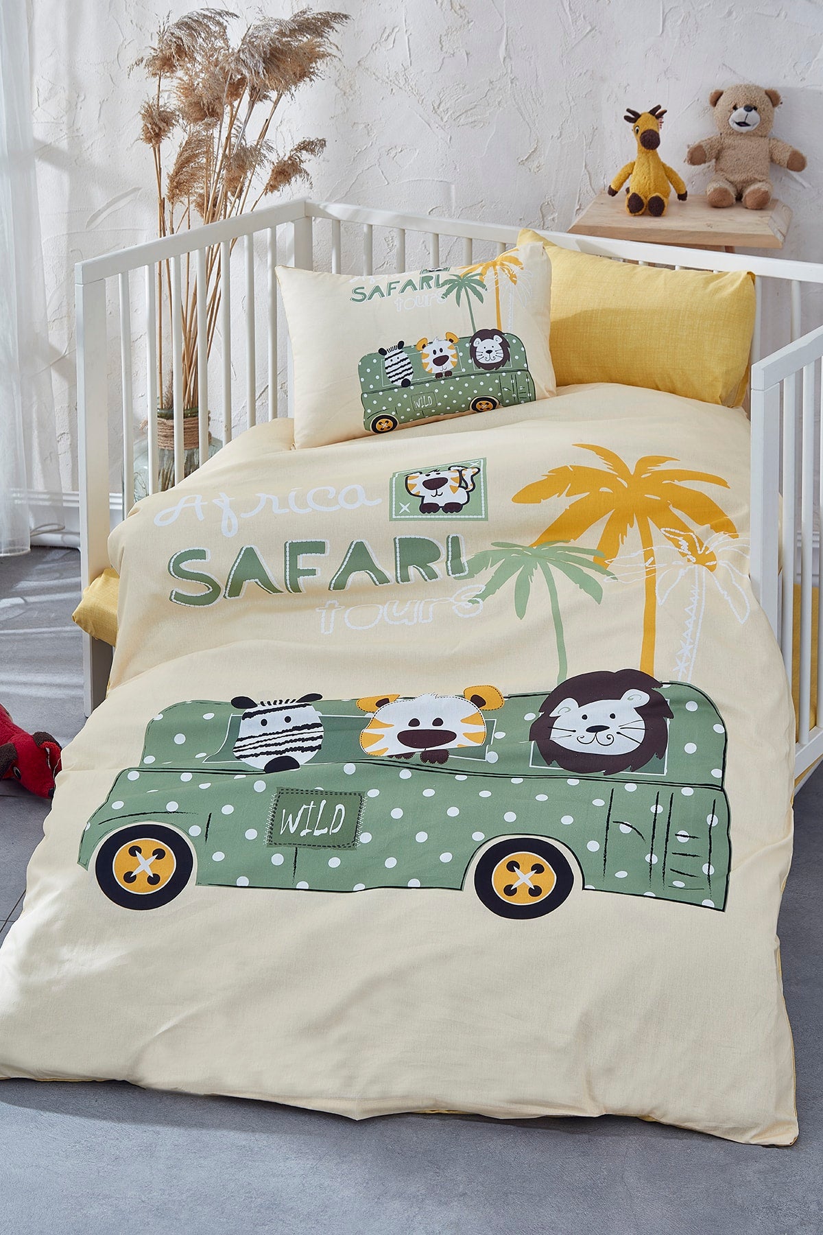 Safari Digital Printed 3D Cotton Baby Duvet Cover Set