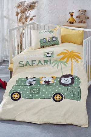 Safari Digital Printed 3D Cotton Baby Duvet Cover Set