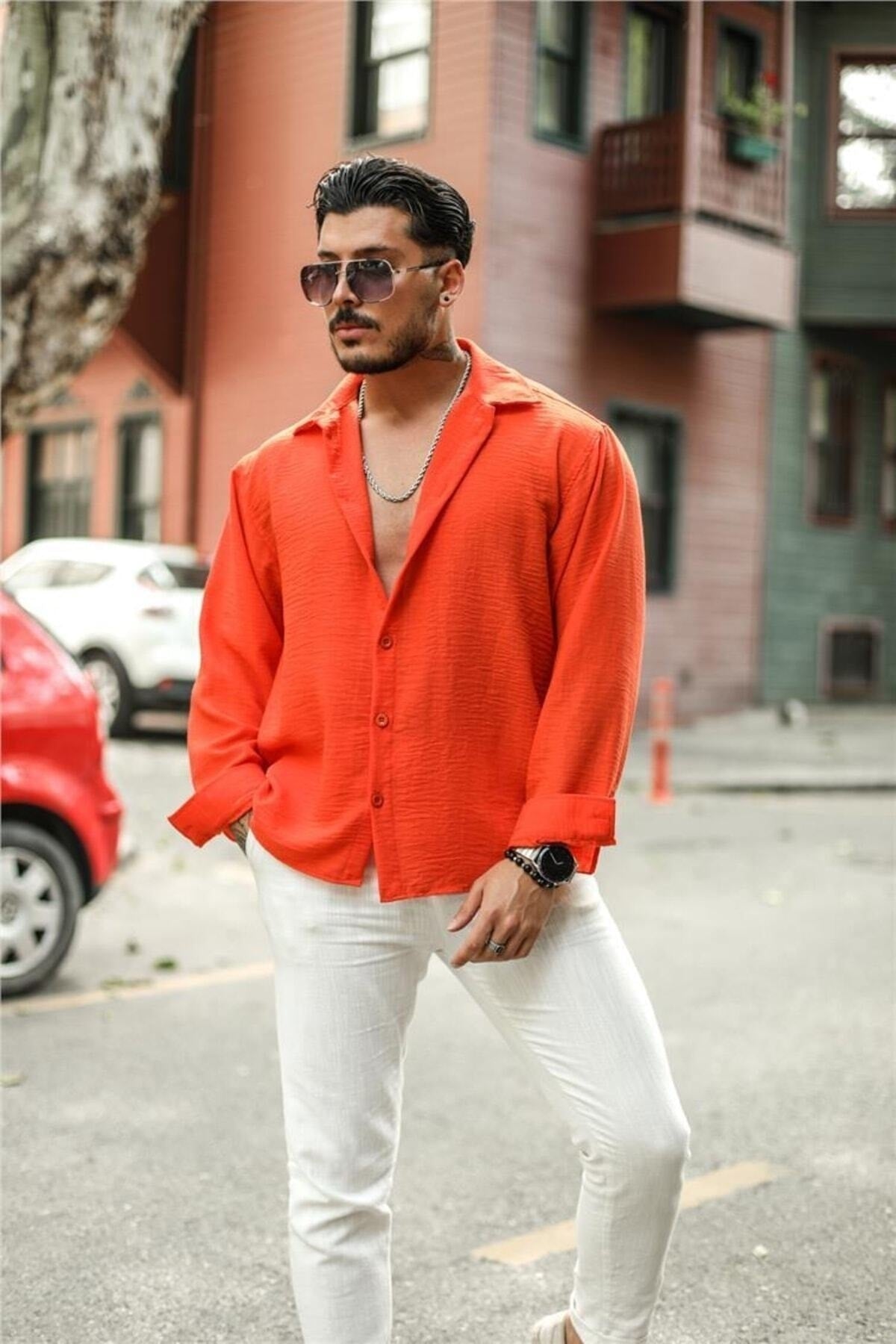 Textured Oversize Shirt Sunflower