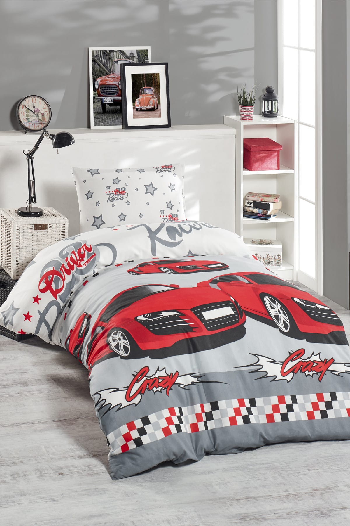 Junior Duvet Cover Set Single Crazy Red