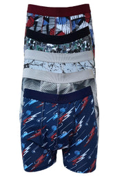 Gemusterte Boxershorts aus Lycra-Baumwolle für Herren, 5er-Pack