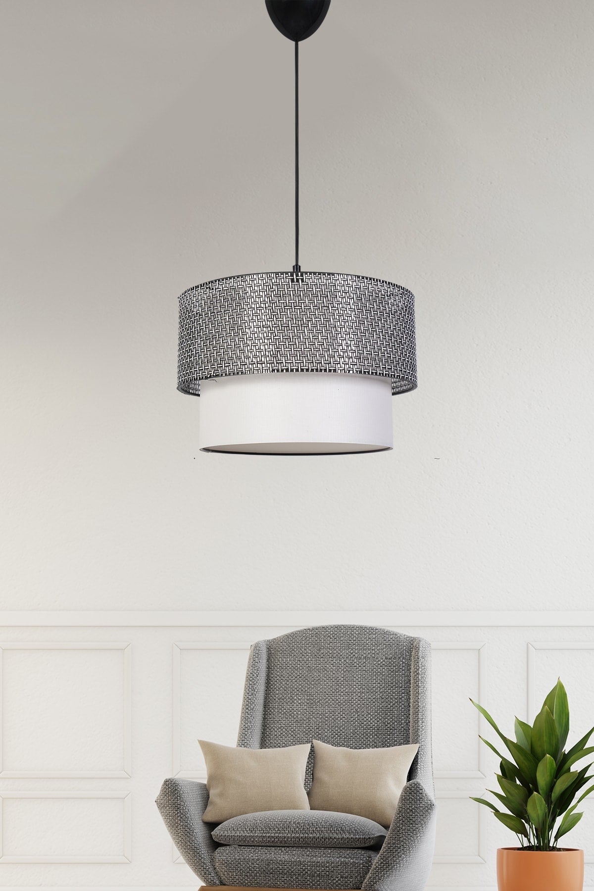Desert Pendant Chandelier Black White