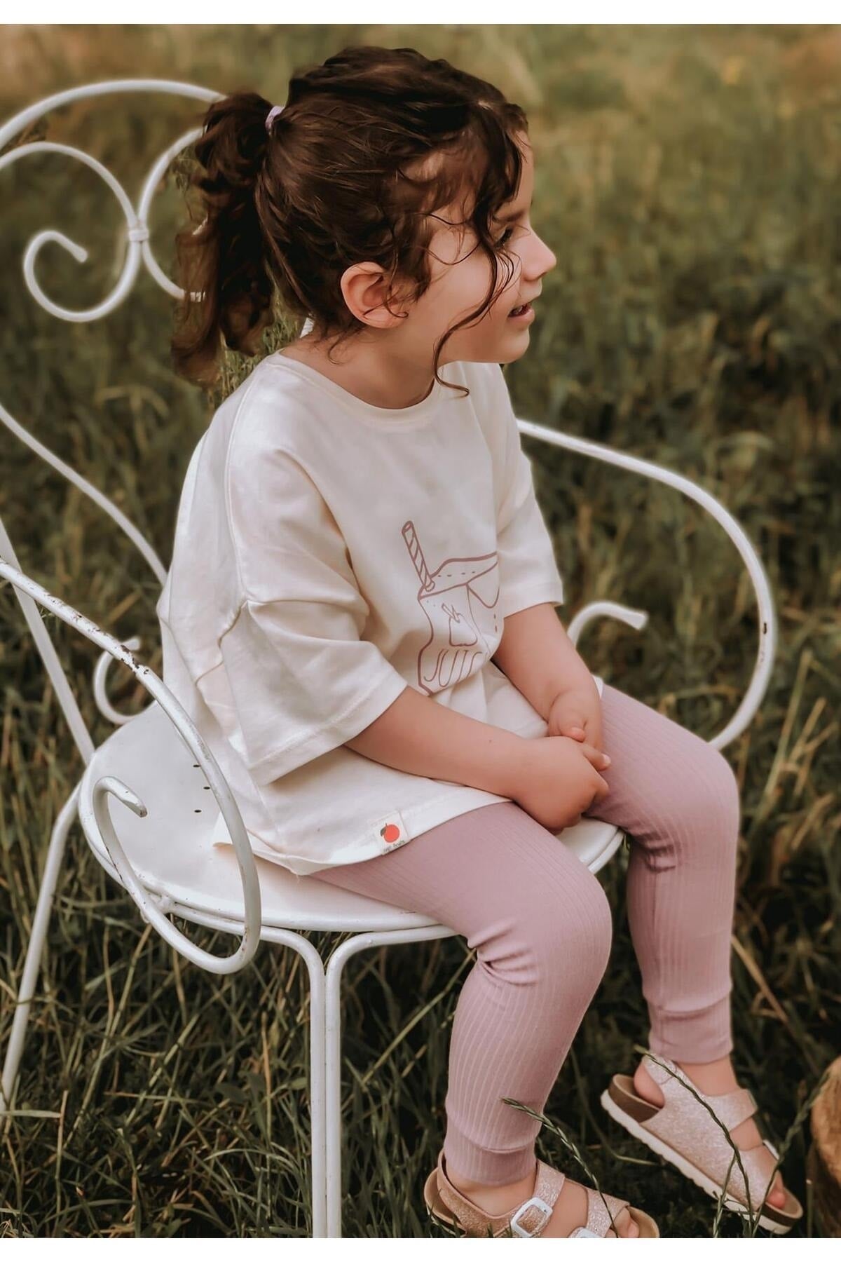 Juice Printed Tights Set 2-8 Years Sand