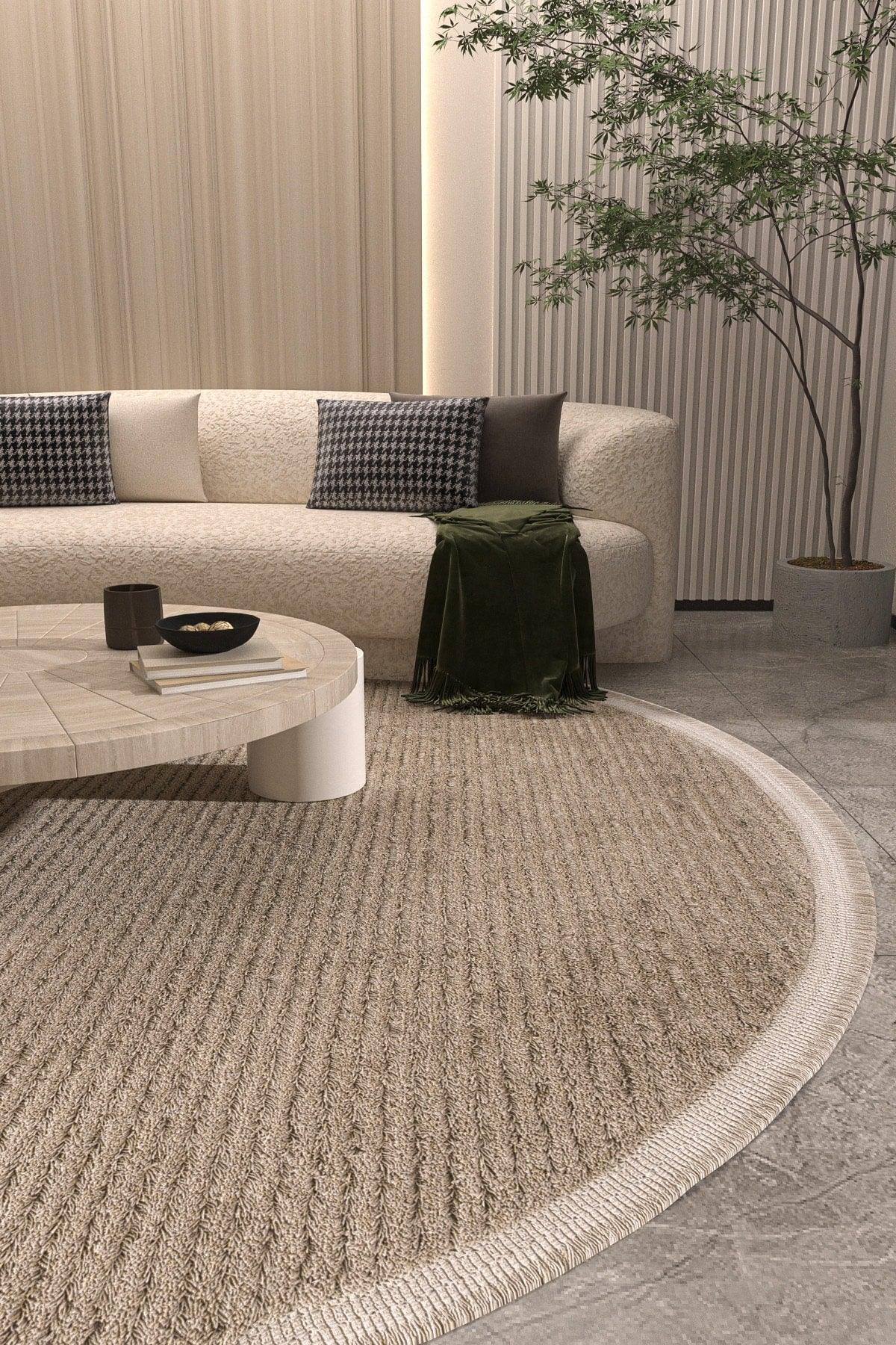 Vetrina 3602 Mink Soft Texture Carpet Rug Living Room Kitchen Hallway Cut Runner Round Machine Rug - Swordslife