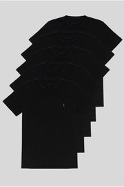 Black Standard Pattern Basic 5-Pack T-Shirt
