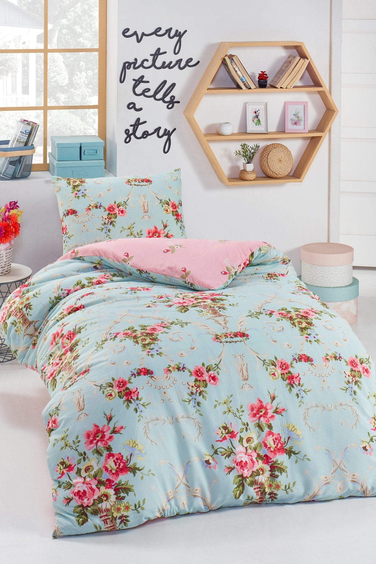 Junior Duvet Cover Set Single Alanur Mint