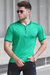 Green Polo Neck Men's T-Shirt 9281