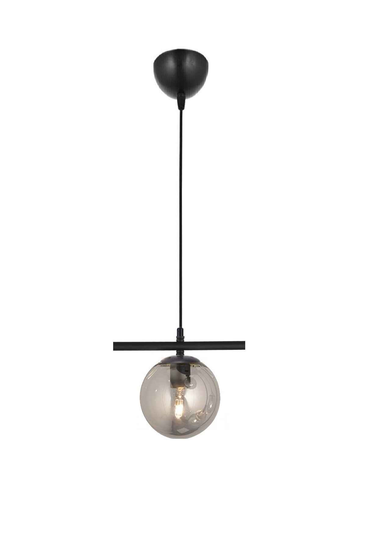 Modern Smoked Glop Glass Row Single Black Pendant Lamp Chandelier