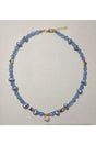 Pearl Blue Necklace with White Shimmer Tip - Swordslife
