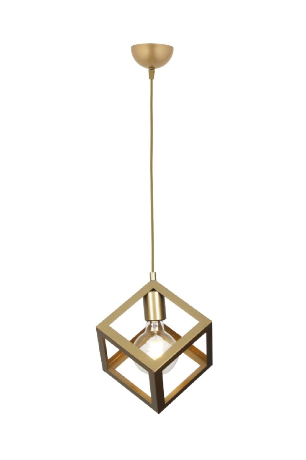 Rustic Model Geometric Pendant Lamp Metal Cube Chandelier