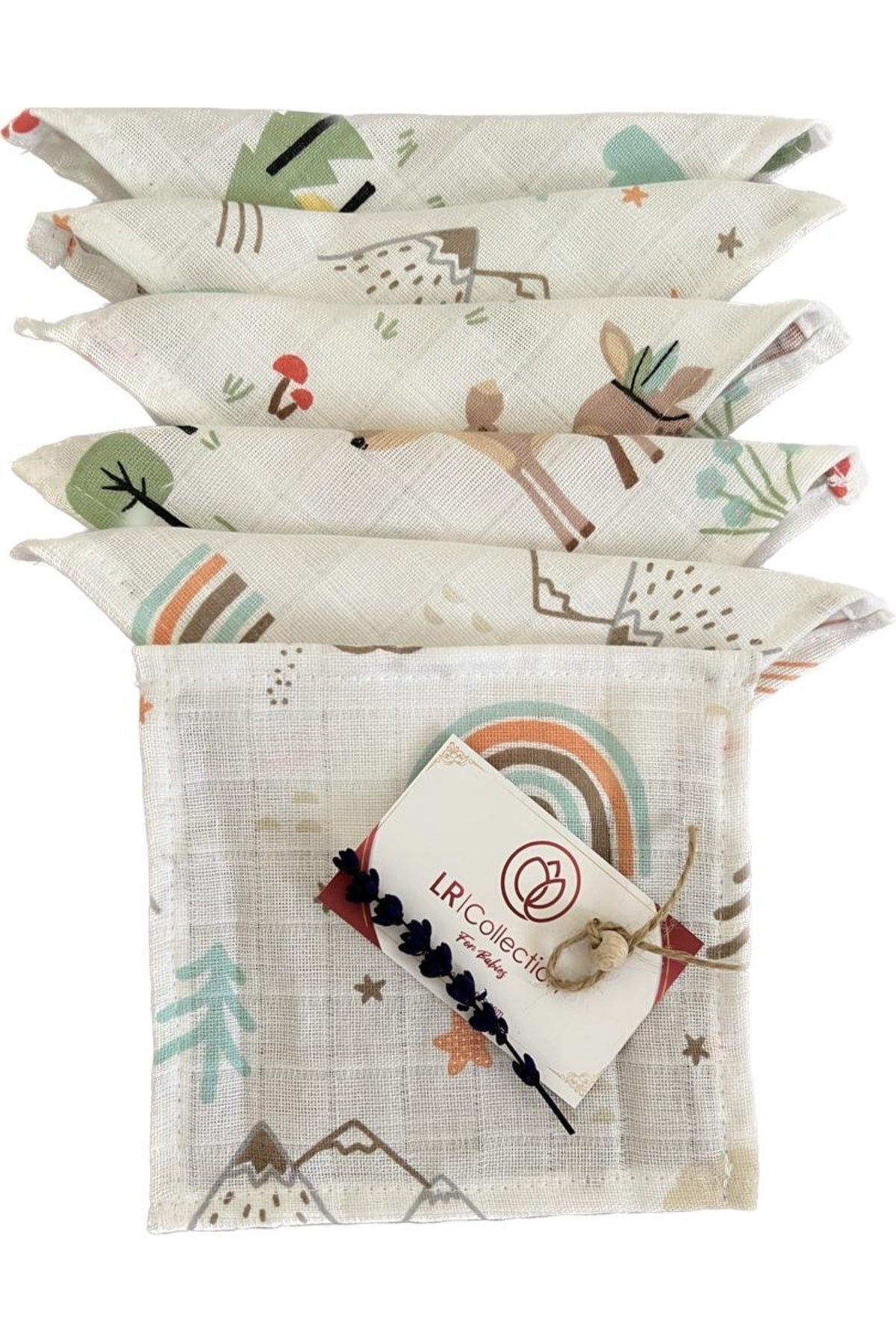 6 Piece Muslin Mouth Wipes Made Of 100% Cotton Muslin Fabric