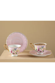 Vanilla New Bone China 4 Piece Coffee Cup Set For 2 Persons 90 Ml Light Pink