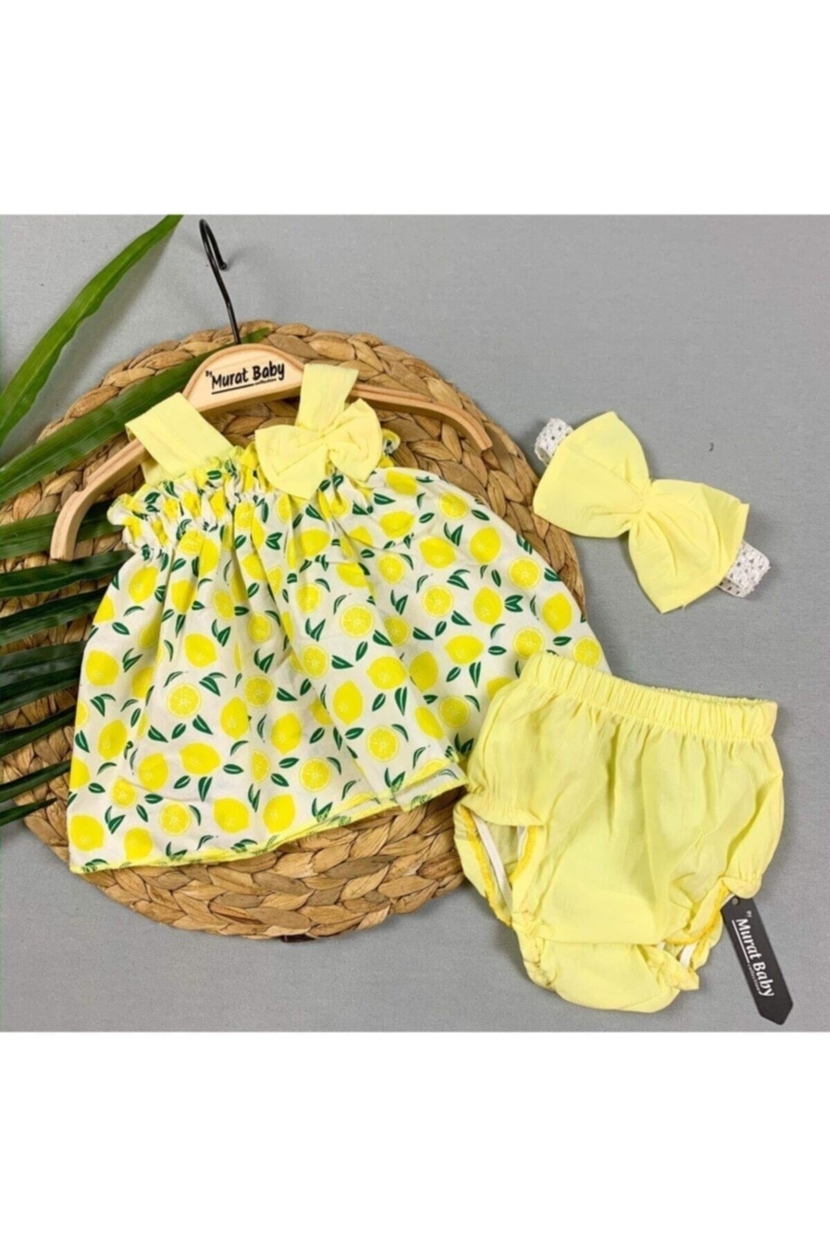 Lemon Printed Suspenders Set