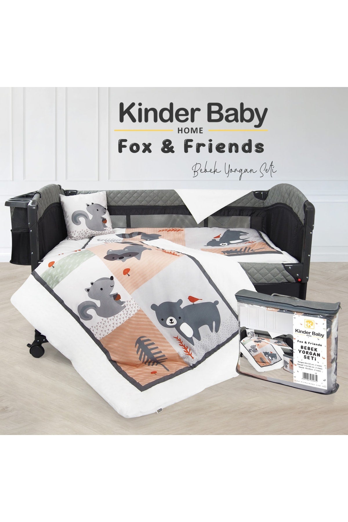 Fox & Friends Park Bed Baby Sleeping Set