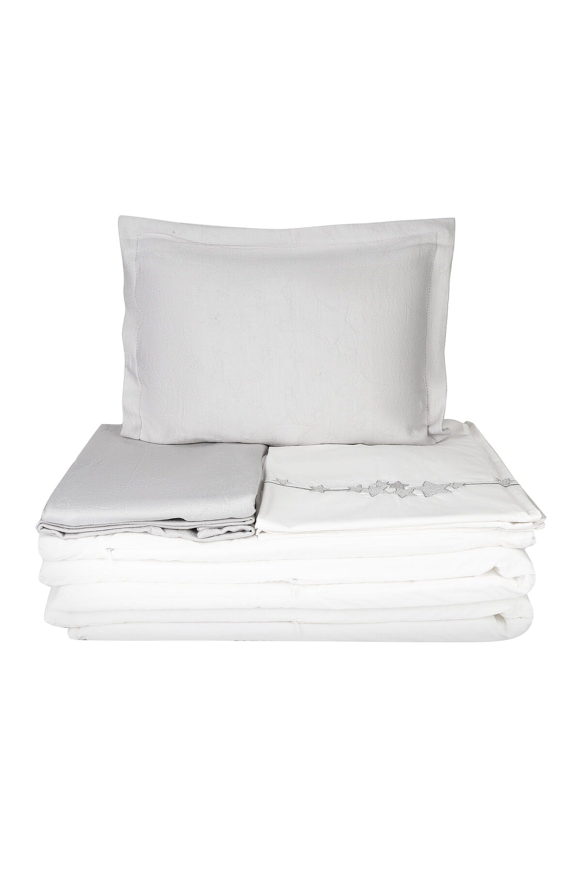 Lucky Star Silver Embroidered Private Baby Set