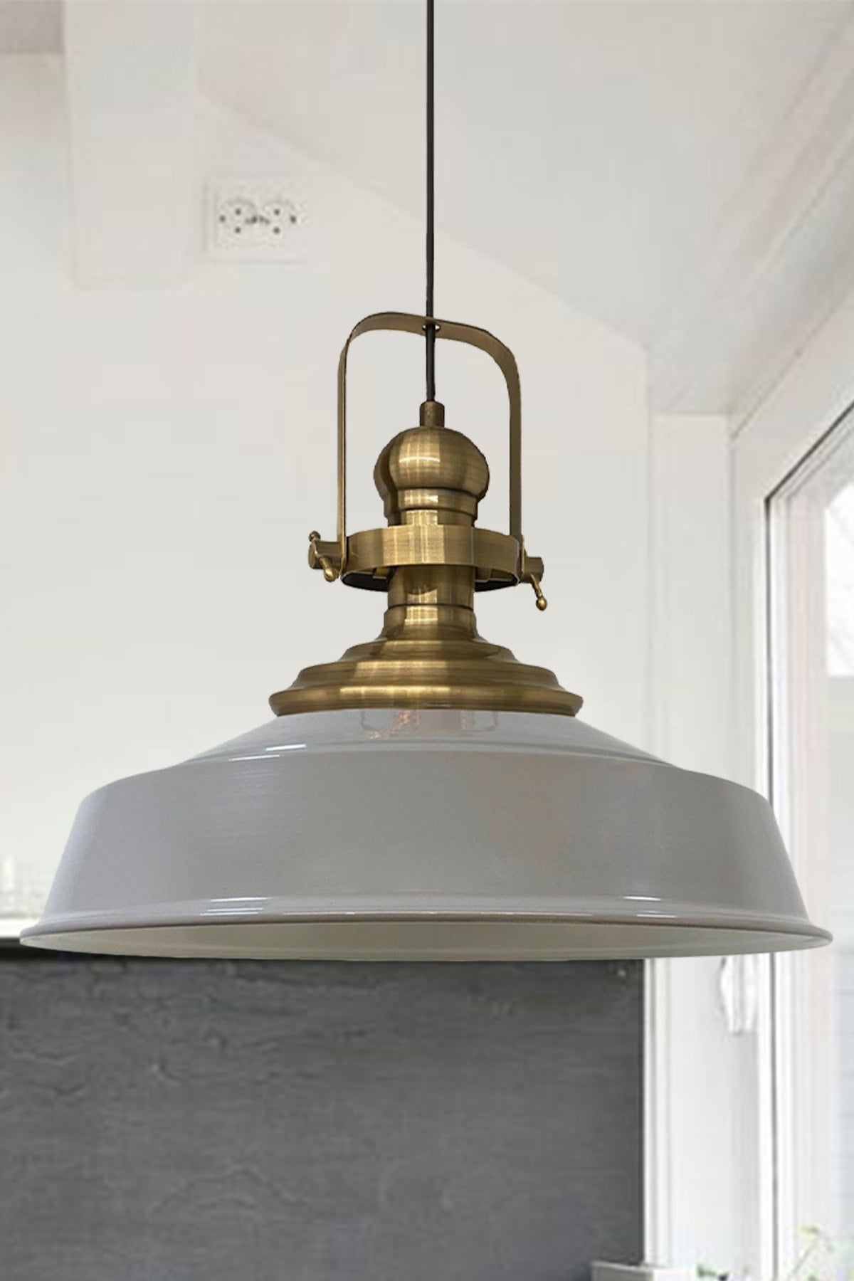 Gray Noble Single Chandelier Antique Headboard Retro Pendant Lamp Restaurant Cafe Living Room Chandeliers