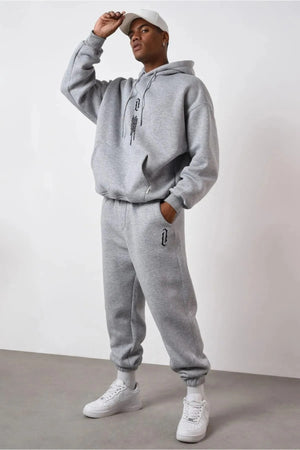 Men'S Gray Vertical Oversize Tracksuit Set