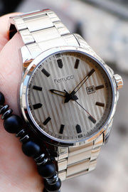 Herren-Armbanduhr mit Kalender aus Stahl 178045