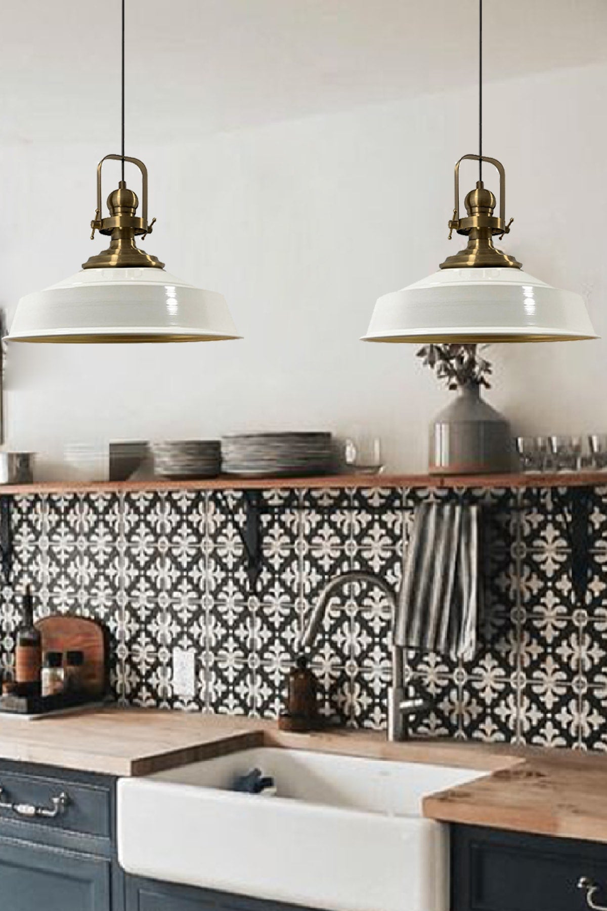 White Noble Double Chandelier Antique Headboard Retro Pendant Lamp Kitchen Living Room Cafe Chandeliers
