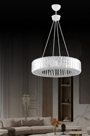 Luxury Diamond 47 Cm White Chandelier