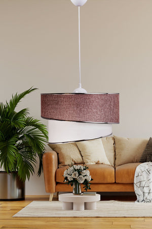 Ruzgar Modern Pendant Lamp Chandelier Wicker Dusty Rose E153